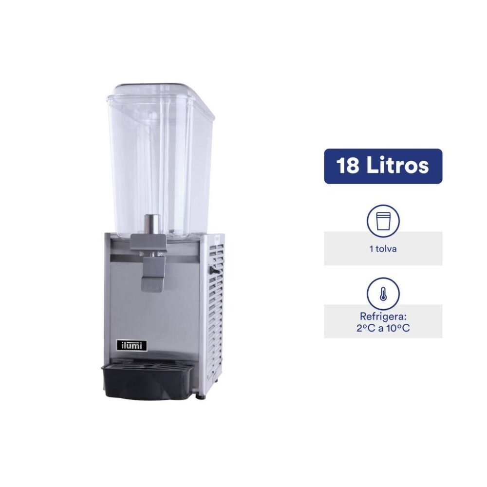 Dispensador de jugos de 18 litros con 1 tolva DJ-181