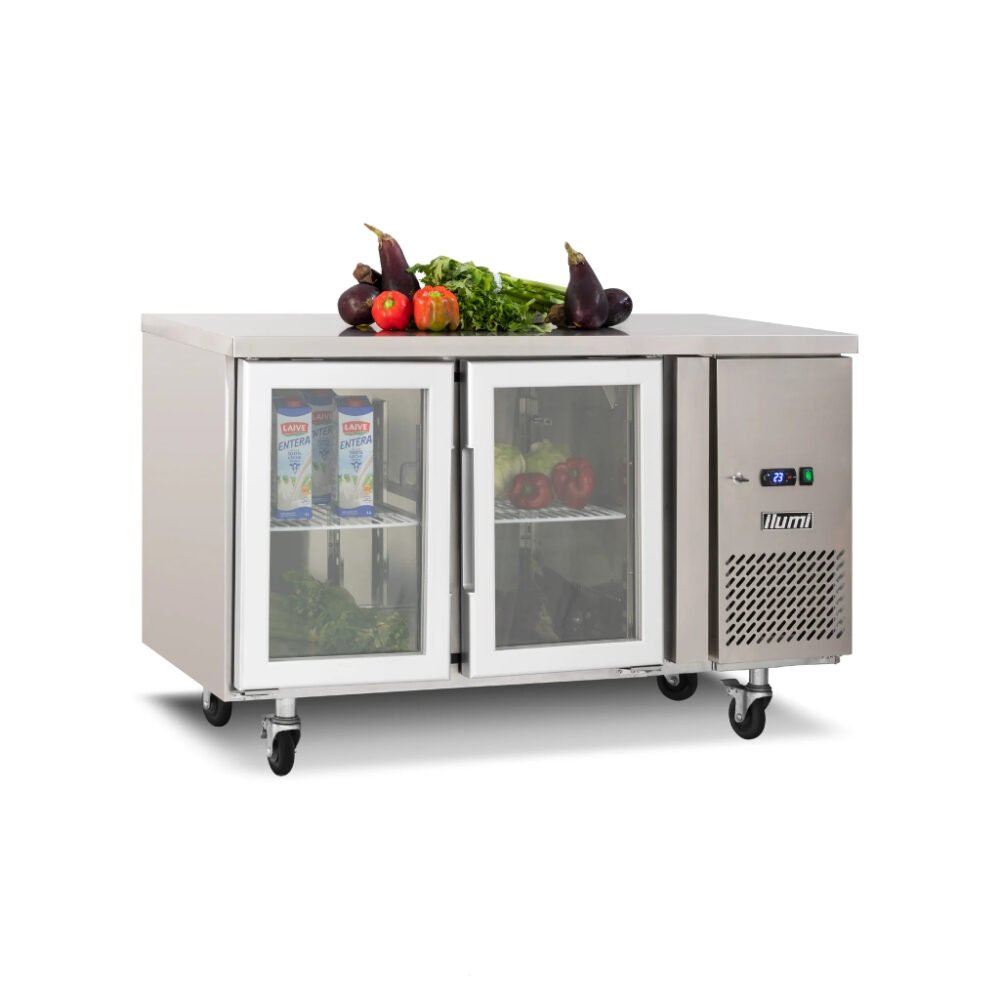 Mesa Refrigerada de 280 Lts 2 ptas de vidrio MG-2GD
